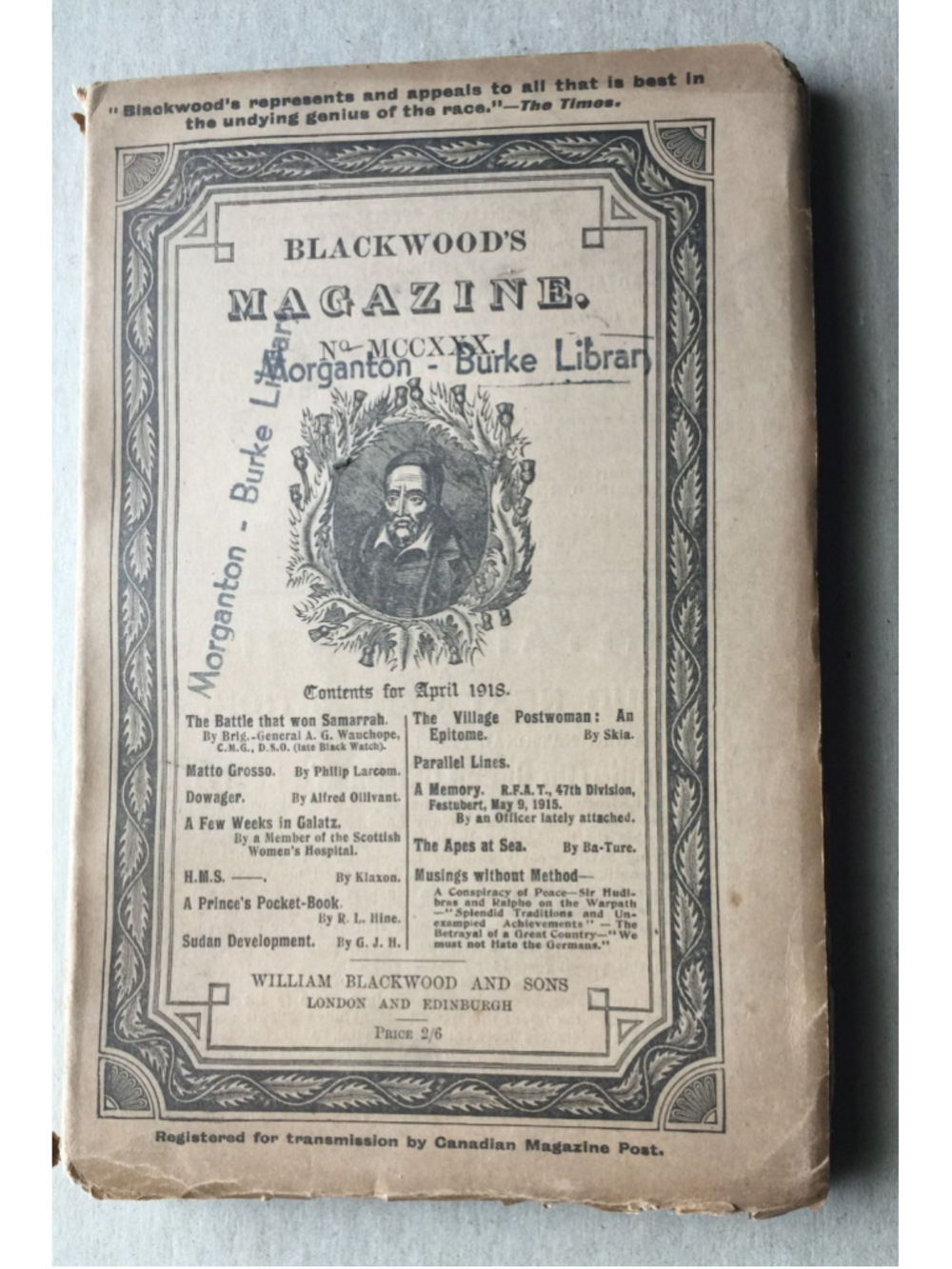 William Blackwood and sons, Blackwood's Magazine April 1918